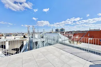 TOPLAGE NÄHE KUTSCHKERMARKT | EXKLUSIVE DACHGESCHOSSWOHNUNG | TERRASSE | 360° BLICK ÜBER WIEN | ERSTBEZUG
