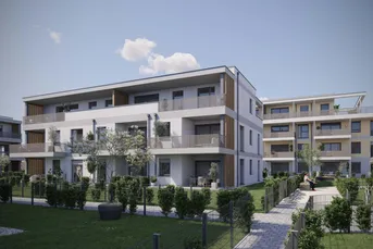 Traunfabrik - Wohnen im Grünen - 3-Zimmer-Wohnung mit eigenem Garten