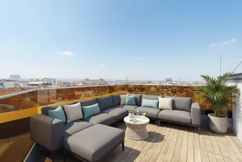 ++ Wien zu Füßen. Karmelitermarkt vor der Tür. ++ Penthouse mit 80 m² Terrassen, Whirlpool &amp; Panorama-Sauna
