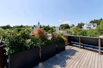 Dachgeschoß-Maisonette mit über 30 m² Freifläche und Weinbergblick