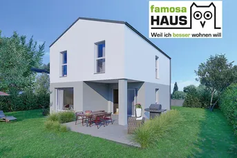 Wohnbaugefördertes Einzelhaus mit 117m² Wohnfläche, 315m² Eigengrund mit 28m² Terrasse und 2 Parkplätze samt Carport.