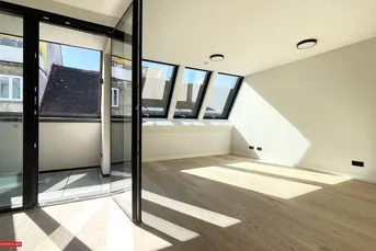 FAST 4. BEZIRK - 1. DG - HIGH END ERSTBEZUG mit LOGGIA - RESTAURIERTES BIEDERMAIERHAUS - GRÜNBLICK - RUHELAGE -