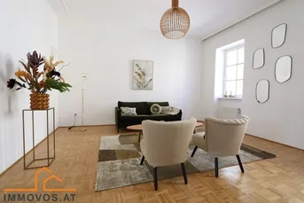 4-Zimmer-Balkon-Altbau Grenze 7./8.: Biedermeier-Gebäude + 2. Lift-Stock + 5,5 m2 Loggia-Balkon 