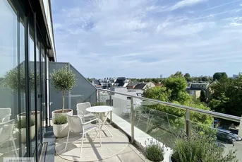 PANORAMABLICK ZWISCHEN ALTER DONAU UND DONAUZENTRUM /// MODERNE TERRASSENWOHNUNG /// VORSTEUERABZUG MÖGLICH