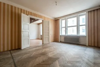 Altbaujuwel mit Potential im 8. Bezirk! 3-Zimmer Wohnung mit kleinem Balkon - Nähe U-Bahn Station Rathaus &amp; Volkstheater!