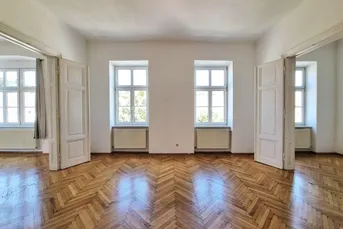 Toplage nahe Donau-Uni &amp; IMC: 146 m² Stilaltbau mit Fischgrätparkett &amp; Flügeltüren