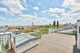 Bestlage nahe Wertheimsteinpark! Lichtdurchflutetes Penthouse mit fünf Terrassen und Dachterrasse