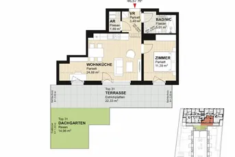 südseitige 2-Zimmer-Wohnung_Top 31_PROVISIONSFREI! Kleegarten
