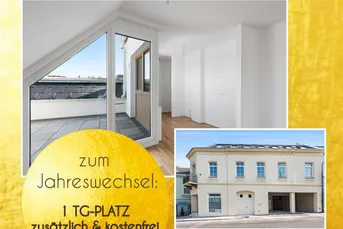 Wohnen in Verbundenheit - Charakterwohnung mit uneinsehbarer Dachterrasse - provisonsfrei, inkl. 2 TG Plätze