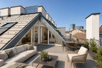Exklusive Dachgeschosswohnung | Klimaanlage | 2 Terrassen | Garage | Hauptbahnhof &amp; U1 Keplerplatz