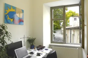 ALL INCLUSIVE MIETE: Klein aber sehr fein: ca. 6,5m² Büro mit Gartenblick + Besprechungsraum! Glasfaser-Internet, Parkplatz etc.! PROVISIONSFREI!