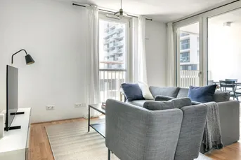 Donaumarina, Bestlage Donau &amp; Innenstadt, direkt an der U-Bahn, 3 Zimmer mit Fitness, Sauna, Loggia(VIE144)