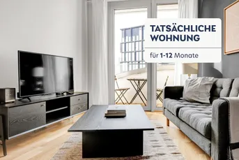 Traumblick über Wien, Belview Tower mit Gym, Wellness &amp; Lounge, 2 Zimmer + Balkon, 14. Stock, U-Bahn (VIE74)