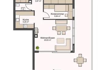 Neubau: 3 Zi. Gartenwohnung in Sonnenlage