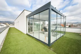 Premium-Penthouse in Linz-Urfahr zu vermieten! Große Außenterrasse – Wintergarten - Moderne Einbauküche mit vielen Extras