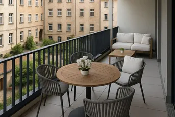 Moderne Balkonwohnung mit Innenhofblick – zentral bei der U-Bahn