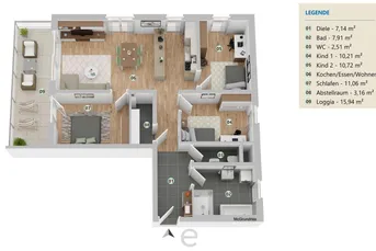 Schlüsselfertige 4-Zimmer-Neubau-Wohntraum mit großer Loggia &amp; 2 TGP in Schleißheim