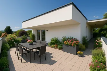 Schlüsselfertig: Sonnige Penthouse Wohnung mit großer Terrasse u. Parkplatz.