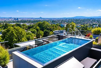 PRIVATE PENTHOUSE RESIDENCE | Blick über die Weinberge bis zur Wiener Sykline | Infinity Pool