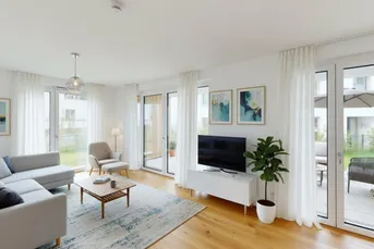 Wohnen in Krems: 3-Zimmer-Wohnung mit Loggia und Eigengarten
