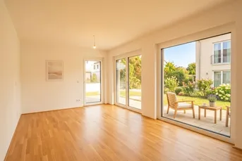 3-Zimmer-Gartenwohnung mit ca. 105 m² Freifläche und großem Eigengarten