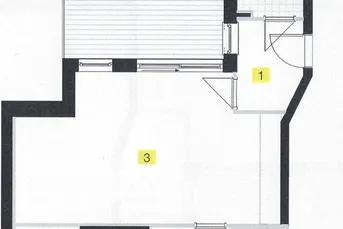 Dachgeschoß- Wohnung, zwei Zimmer + Terrasse, Nähe Augarten