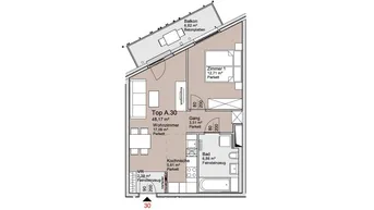 Expose Provisionsfreie 2-Zimmer Wohnung unweit des Donauzentrums
