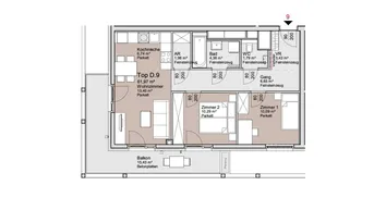Expose Nähe Donauzentrum: Traumhafte 3-Zimmer Wohnung mit 15qm Balkon