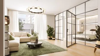Expose Stilvolle 2-Zimmer Neubauwohnung im Industrial Design mit Balkon - QUARTIER NEUE MITTE