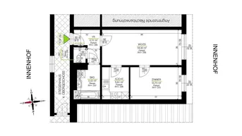 Expose Sonniger 2 ZIMMER-NEUBAU + extra Küche möbliert + Bad mit Wanne + extra WC + Lift + letzter Stock!