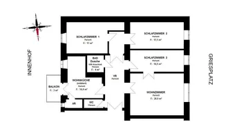 Expose 4 ZIMMER-Altbau + ruhiger Balkon + extra Wohnküche möbliert + Bad / Dusche + extra WC + WG-tauglich!
