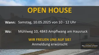 Expose OPEN HOUSE! Exklusiver Neubau Bungalow mit XL-Terrasse, Erstbezug, Photovoltaikanlage &amp; Doppelcarport - Schnellbezug möglich in Ampflwang a. H.