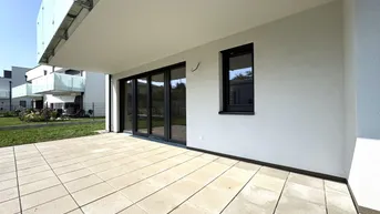 Expose Traumhafte 3 Zimmer Gartenwohnung | Blumengasse - ERSTBEZUG | ca. 23 m² Terrasse &amp; ung.150 m² Eigengarten | zzgl. Tiefgaragenstellplatz | Top D4