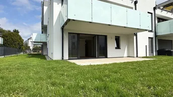 Expose Traumhafte 3 Zimmer Gartenwohnung | Blumengasse - ERSTBEZUG | ca. 23 m² Terrasse &amp; ung.150 m² Eigengarten | zzgl. Tiefgaragenstellplatz | Top D4