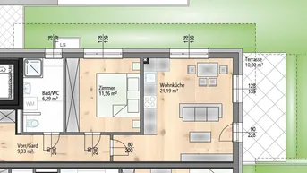 Expose Ein kleines Paradies für sich – stilvolle 2-Zimmer-Gartenwohnung mit sonniger 10 m² Terrasse – ruhig &amp; grün