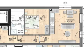 Expose PREISKNÜLLER - Dachgeschoßwohnung mit riesigem Balkon - Grünblick -2-Zimmer - TOP Ausstattung mit Dusche - schlüsselfertig - Lift - provisionsfrei - barrierefrei