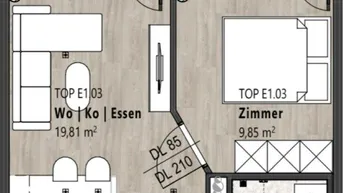 Expose MIETE - Wattens - Top E 1.03 - 2 Zimmer Wohnung mit Balkon
