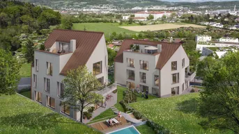 Expose DAS KEIML am Auberg: Einzigartige Lage, grandioser Panoramablick über das wunderschöne Petrinum und die Stadt Linz - Erstbezug