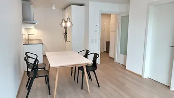 Expose barrierefreie 2-Zimmer Neubauwohnung mit Terrasse und Einbauküche + teil-möbliert + Öffi-Nähe