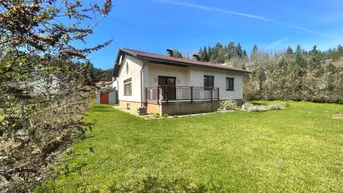 Expose Bungalow in sonniger Naturlage am Stadtrand von Villach - großer Garten mit Baumbestand!