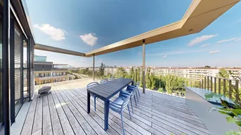 Expose 4:Zimmer 2 Penthouses zum Zusammenlegen mit 102m² Terrasse im Viertel Zwei | Garage | 360°-Tour | Keine Dachschrägen!