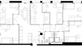 Expose 114 m2 Wohnung/Büro in der Templstraße mit 6 Zimmern, Wohnküche mit Bar, 2 Duschbädern, Gäste-WC und TG-Stellplatz