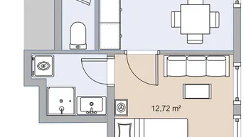 Expose Ruhige 2- Zimmerwohnung in saniertem Haus