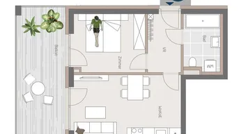 Expose Wohntraum in Graz: 2-Zimmer-Wohnung mit großem Balkon