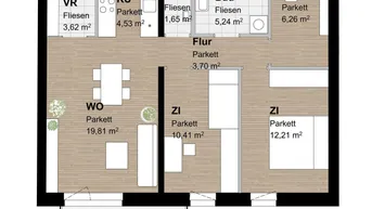Expose Geförderte Neubauwohnung mit Balkon und 3 Zimmern