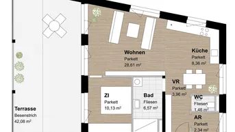 Expose Sehr helle 2-Zimmer-Wohnung mit überdachter Terrasse