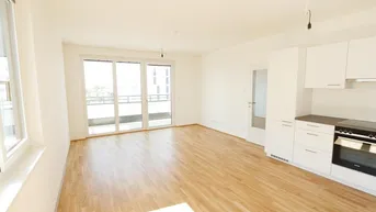 Expose perfekter Schnitt mit großem Wohnzimmer: moderne 3-Zimmer-Wohnung mit sonnigem Balkon