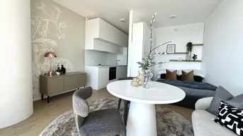 Expose DANUBE FLATS | Vollmöblierte 1,5-Zimmer-Wohnung im 18. Stock mit Wienblick | Pool | Fitness