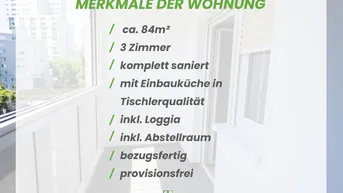 Expose Komplett sanierte 3 Zimmer Eigentumswohnung in 1200 Wien - bezugsfertig und provisionsfrei!