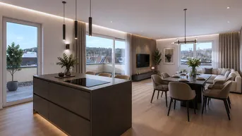 Expose ETWAS BESONDERES - 2 Dachterrassen + Bad mit Loggia - hell - großzügige Wohnung - bergünter Dachgarten optional